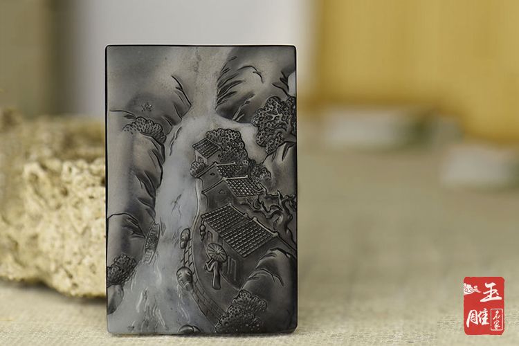 玉雕師王川作品江南雨巷-玉雕名家
